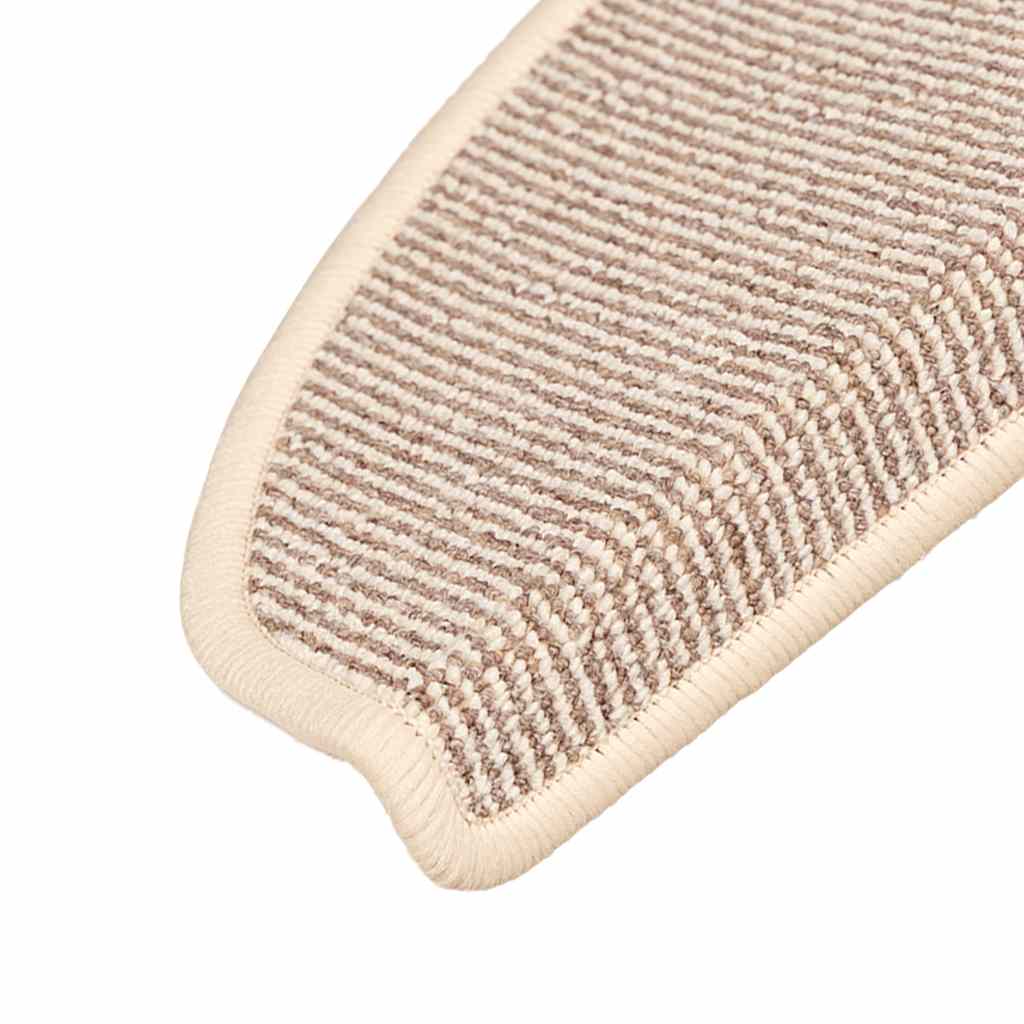 Stair Mats 15 pcs. 65x21x4 cm White and Brown Semi-Circular Large