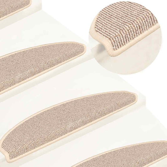 Tapis de marche 15 pcs. 65x21x4 cm Blanc et Marron Semi-rond Grand