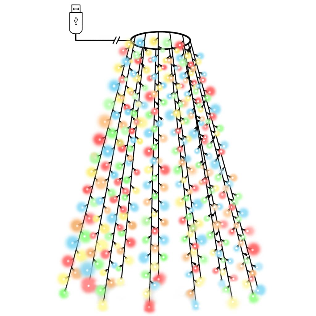 Christmas tree light net with 150 multi-coloured LEDs, 150 cm