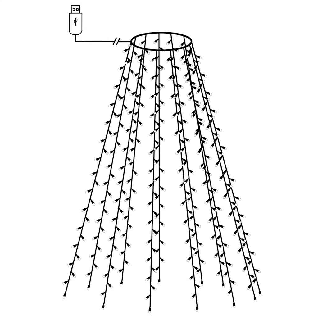 Christmas tree light net with 150 multi-coloured LEDs, 150 cm