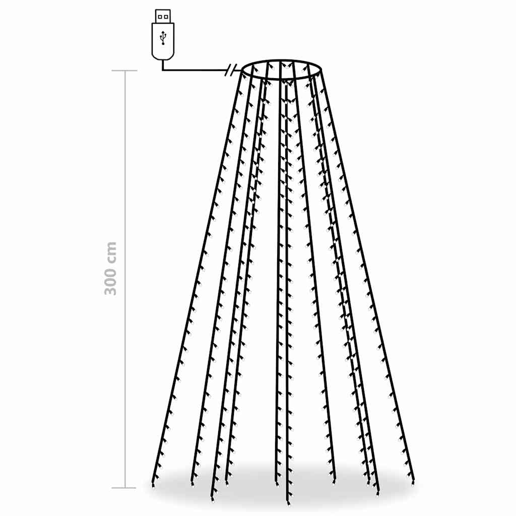 Guirlande lumineuse de Noël filet avec 300 LED bleues 300 cm