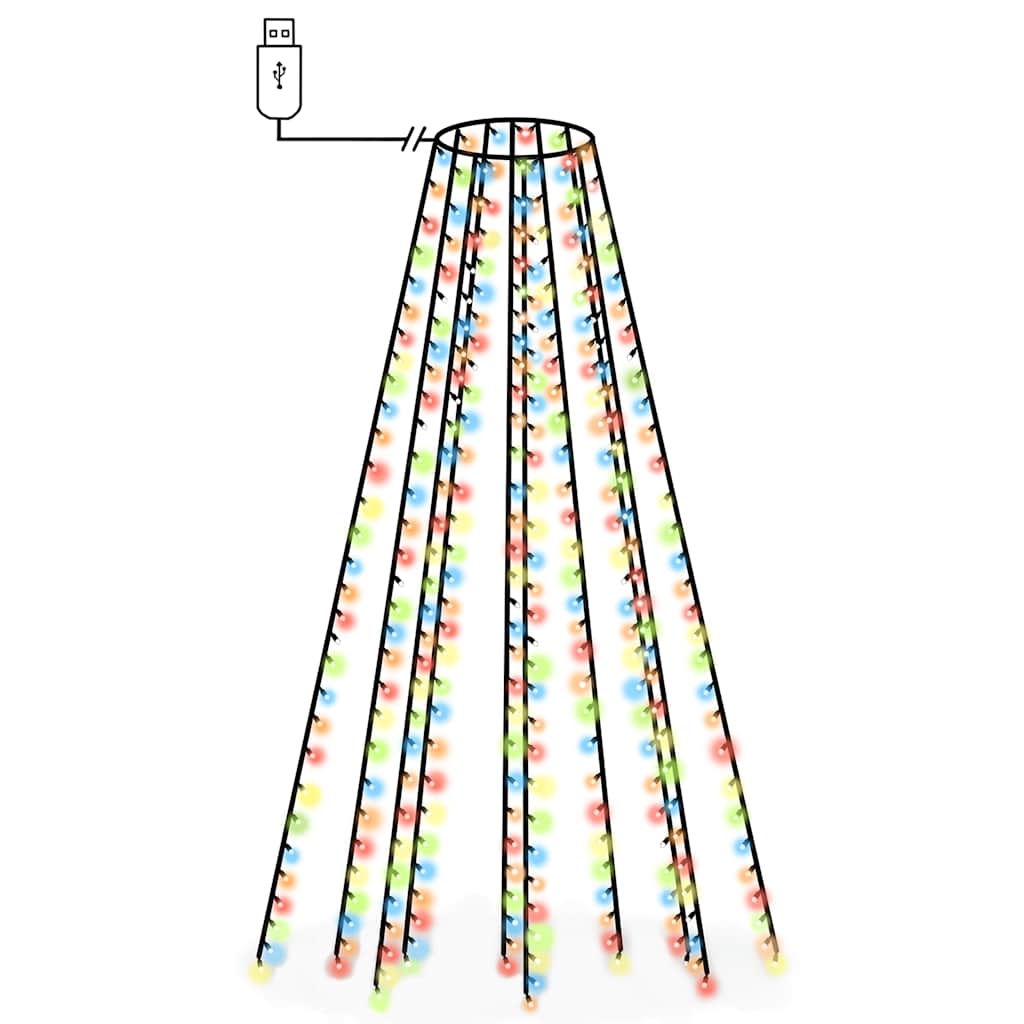 Weihnachtsbaum-Lichternetz mit 300 LEDs Mehrfarbig 300 cm
