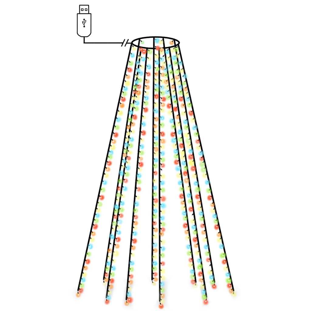 Weihnachtsbaum-Lichternetz mit 400 LEDs Mehrfarbig 400 cm