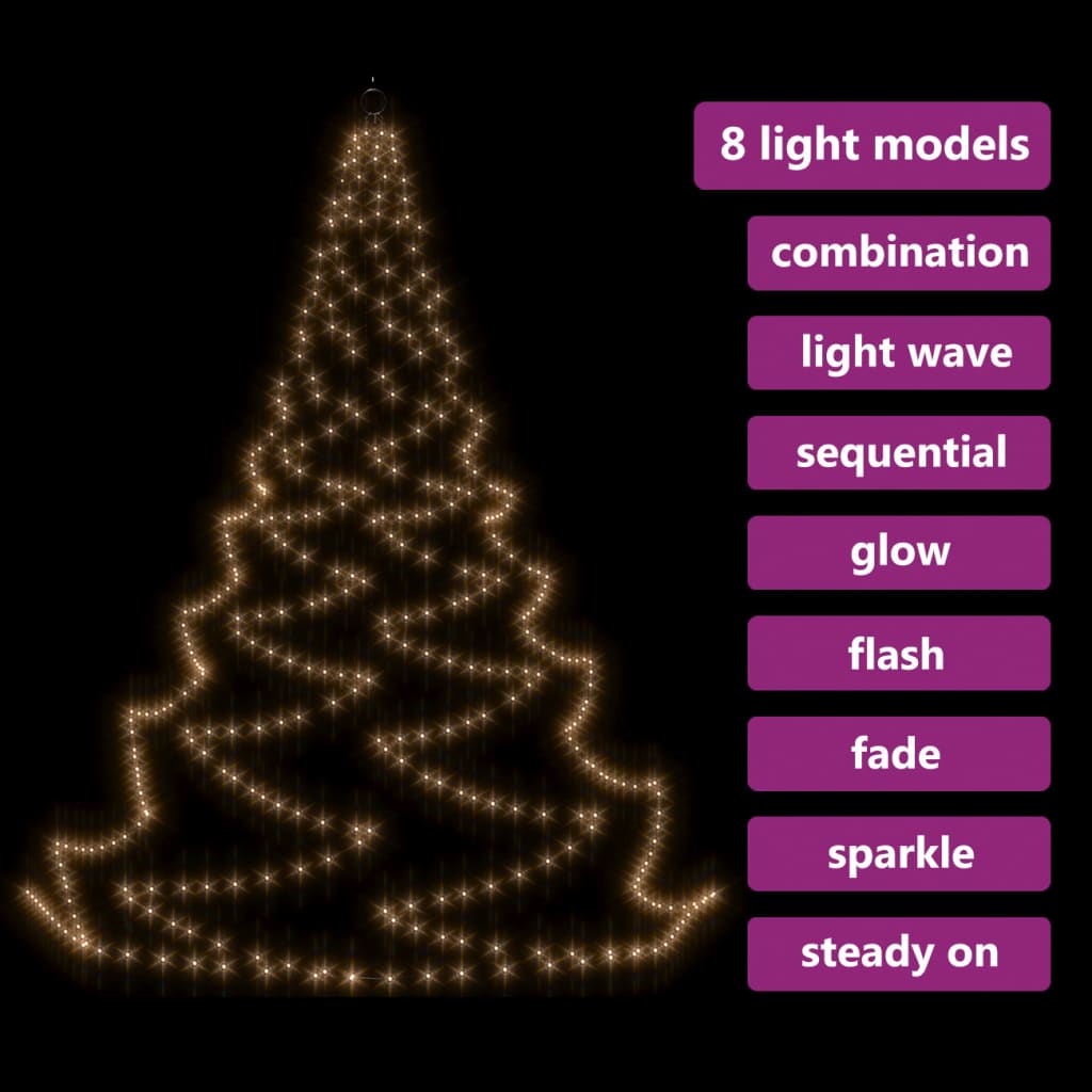 LED wall tree with metal hook 720 LED warm white 5m indoor outdoor