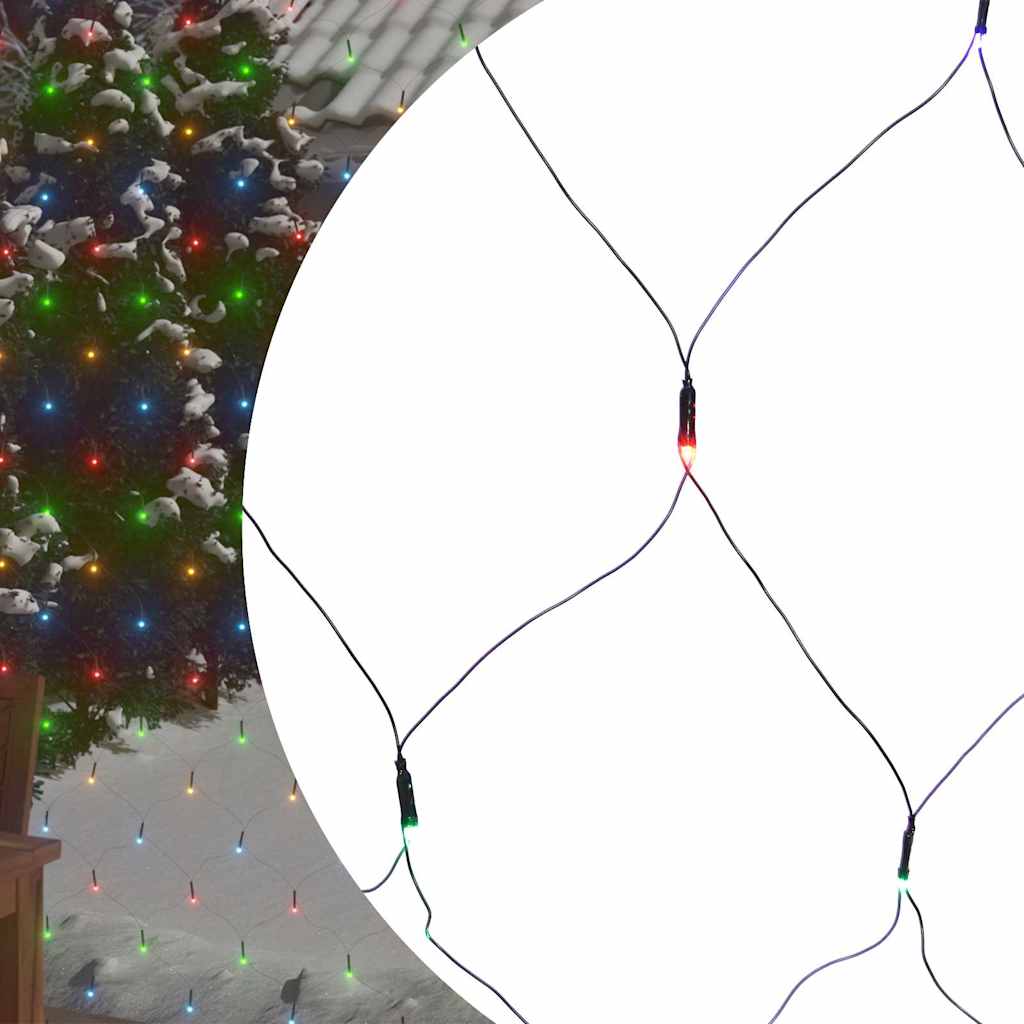 Weihnachts-Lichternetz Mehrfarbig 3x3 m 306 LEDs Indoor Outdoor