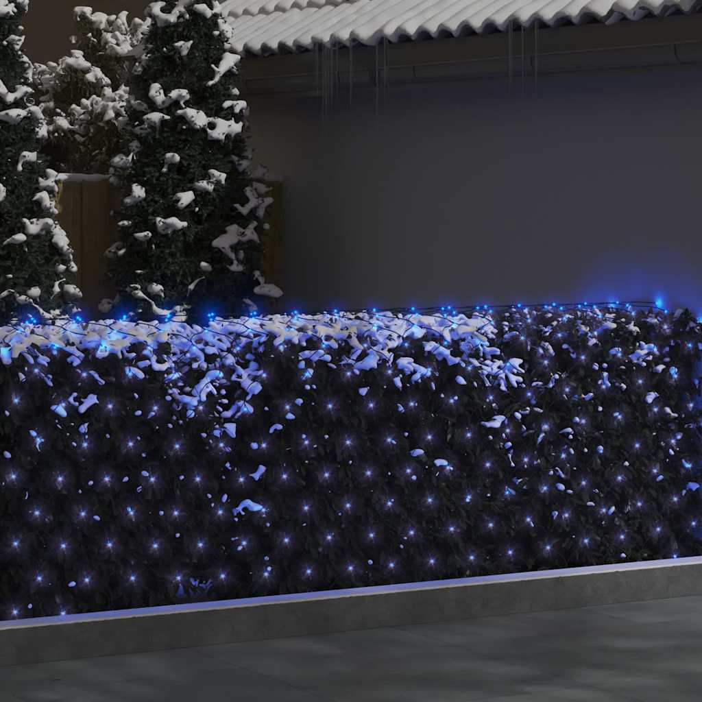 Guirlande lumineuse filet de Noël bleue 4x4 m 544 LED Intérieur/Extérieur