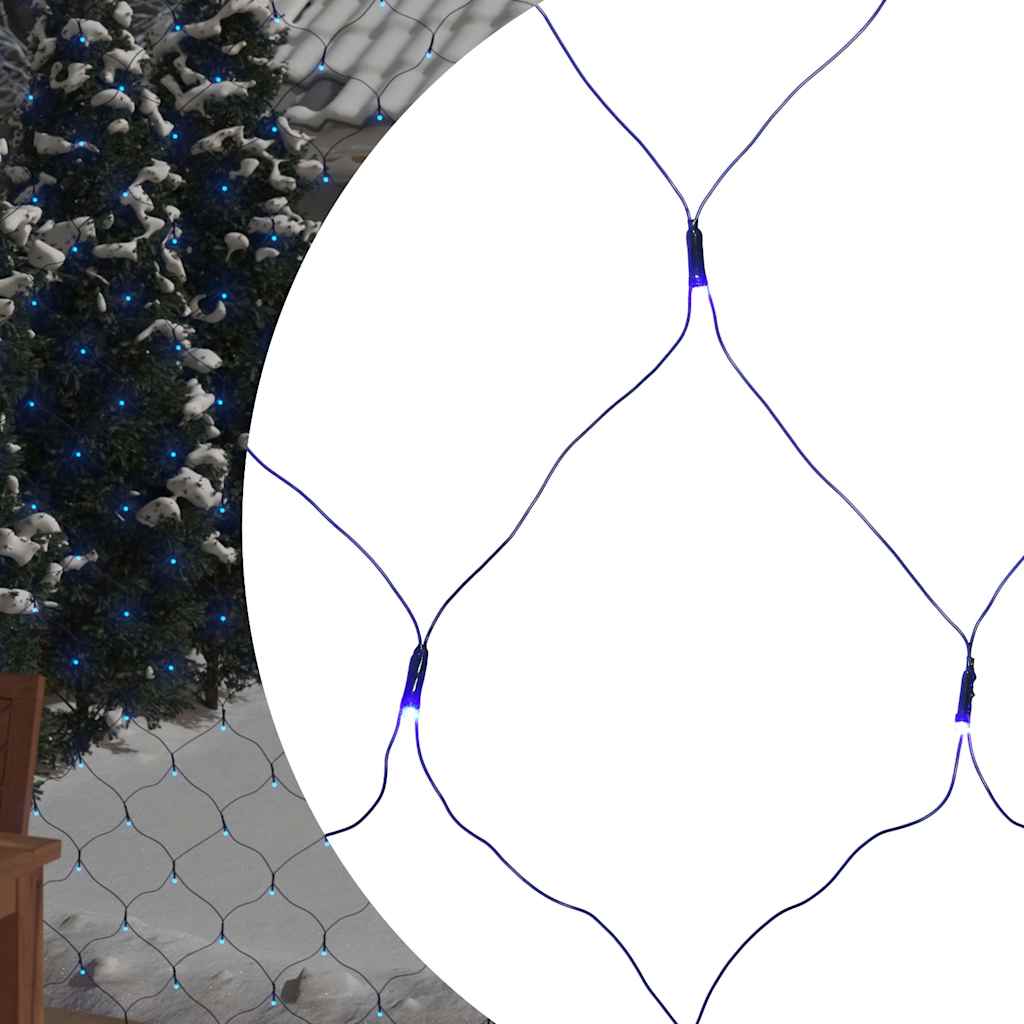 Guirlande lumineuse filet de Noël bleue 4x4 m 544 LED Intérieur/Extérieur