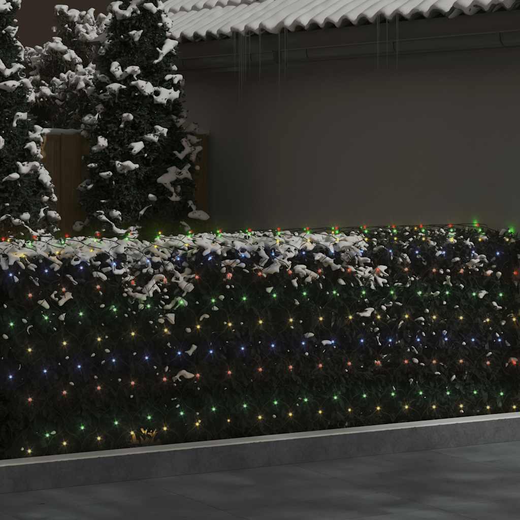 Guirlande lumineuse filet de Noël 4x4 m 544 LED multicolore Intérieur Extérieur