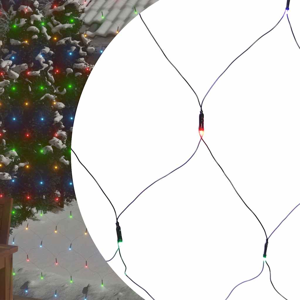 Guirlande lumineuse filet de Noël 4x4 m 544 LED multicolore Intérieur Extérieur