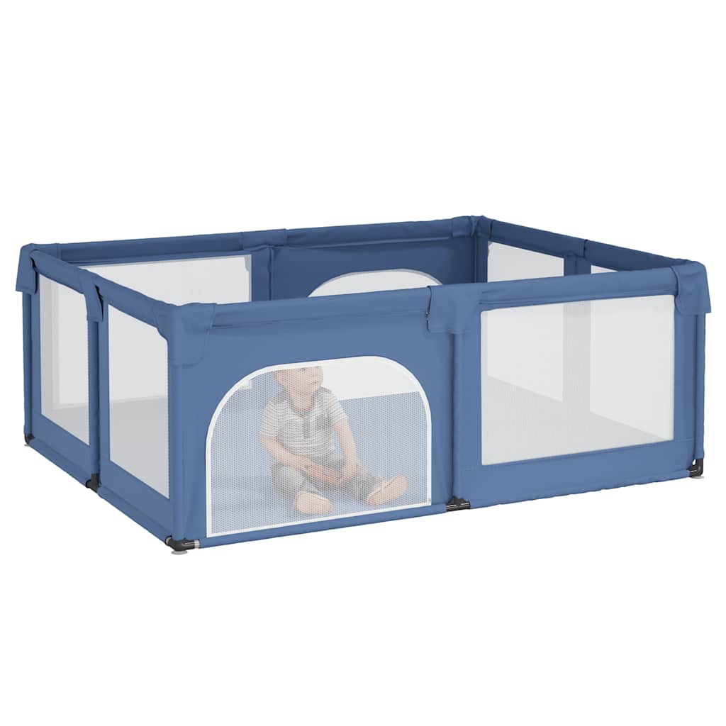 Playpen with 2 Doors Light Blue Oxford Fabric