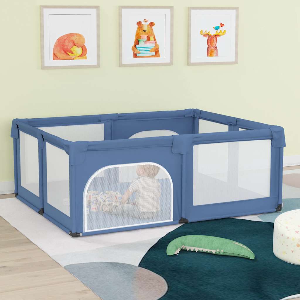 Playpen with 2 Doors Light Blue Oxford Fabric