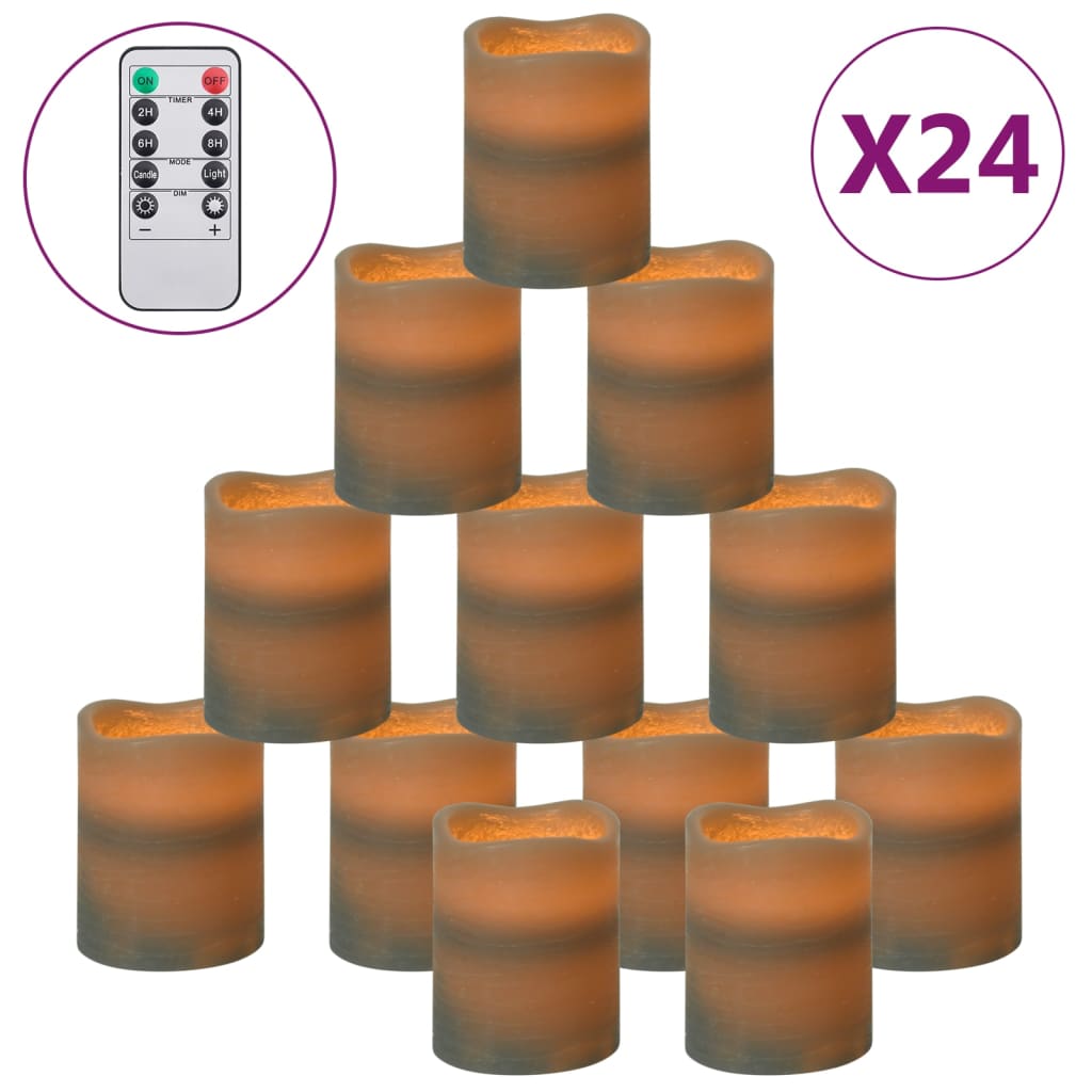 Bougies LED 24 pièces avec télécommande blanc chaud