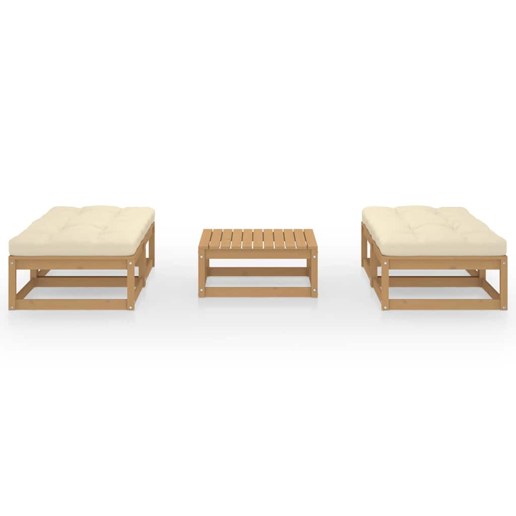 5-tlg. Garten-Lounge-Set mit Kissen Kiefer Massivholz