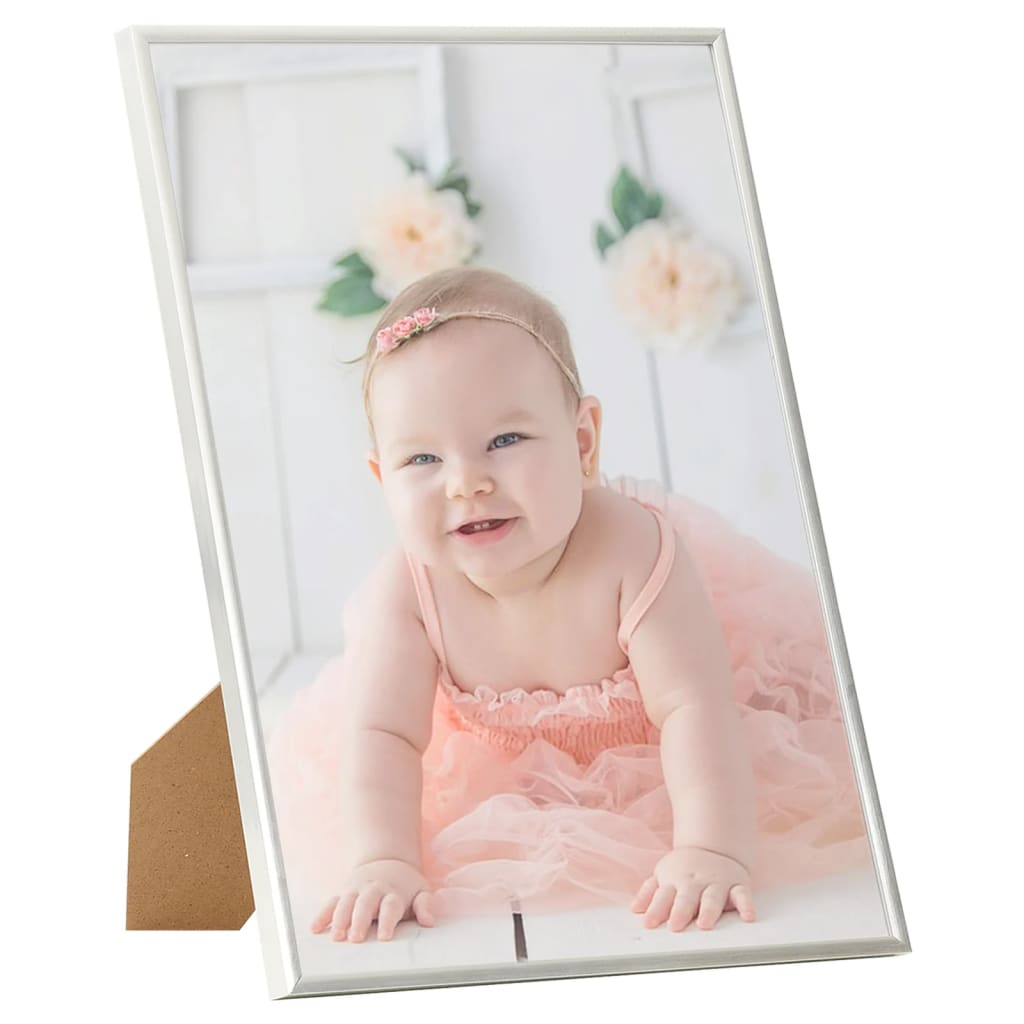Picture Frame Collage 5 Pcs. for Wall Table Silver 70x90 cm MDF