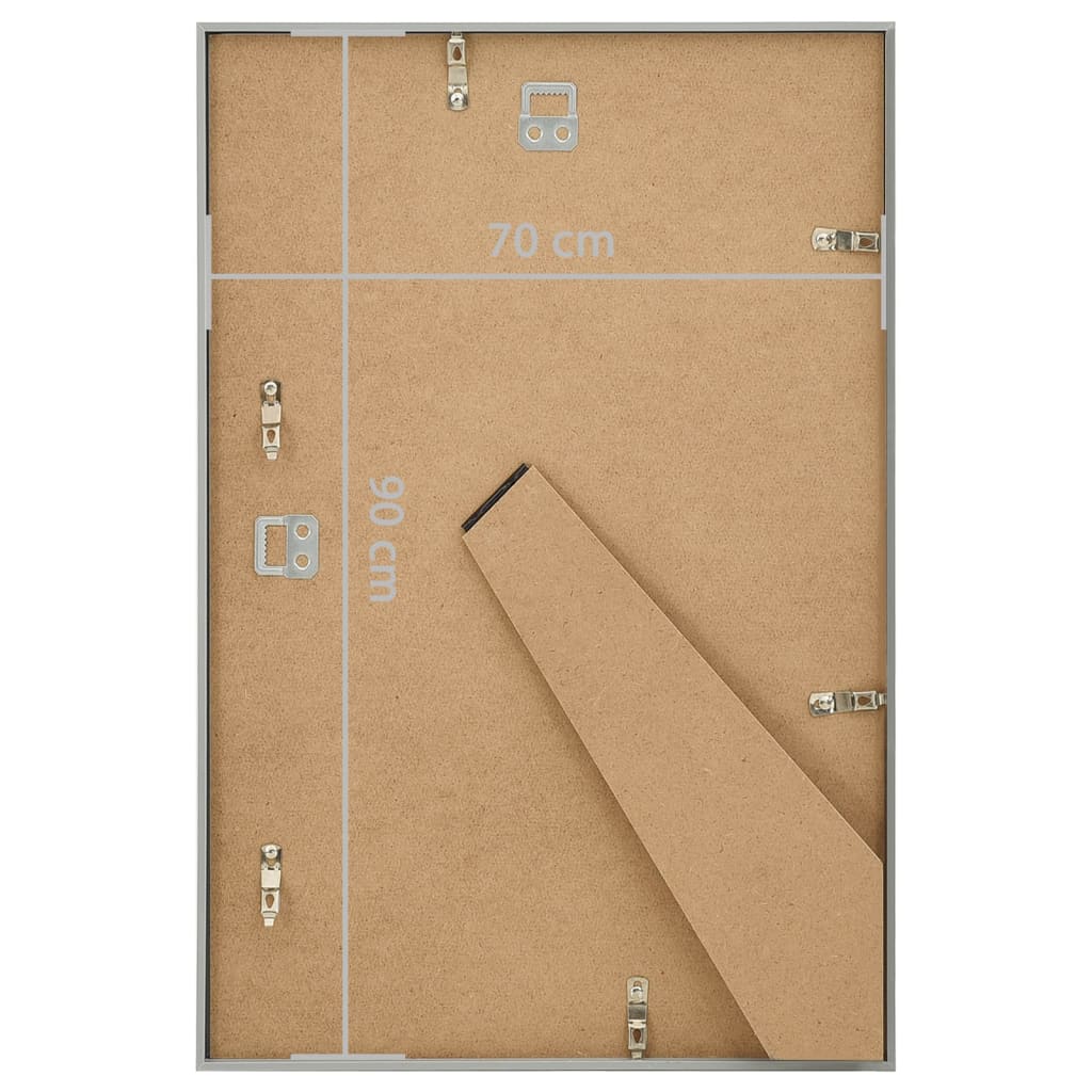 Picture Frame Collage 5 Pcs. for Wall Table Silver 70x90 cm MDF