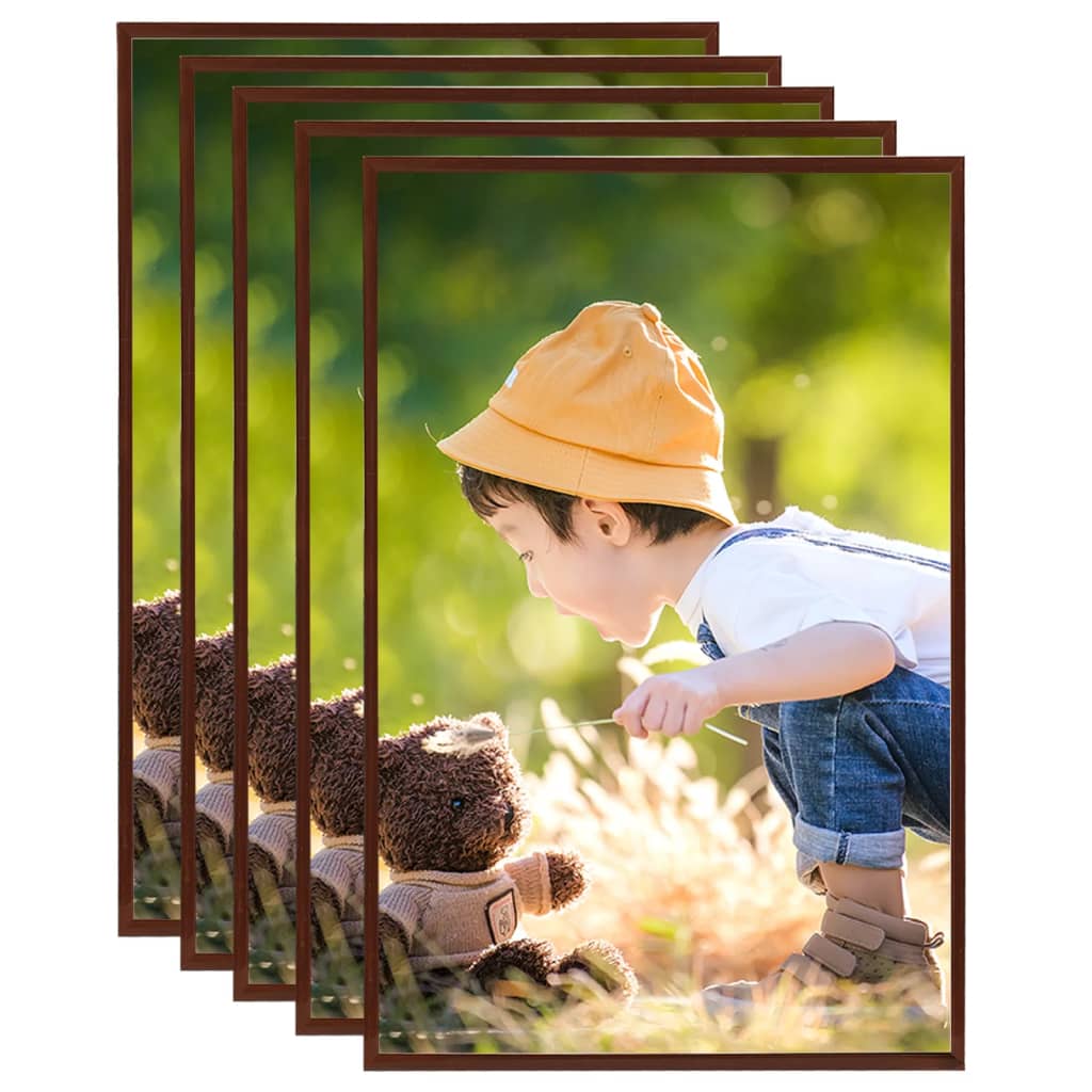 Picture Frame Collage 5 Pcs. for Wall Table Bronze 70x90 cm MDF
