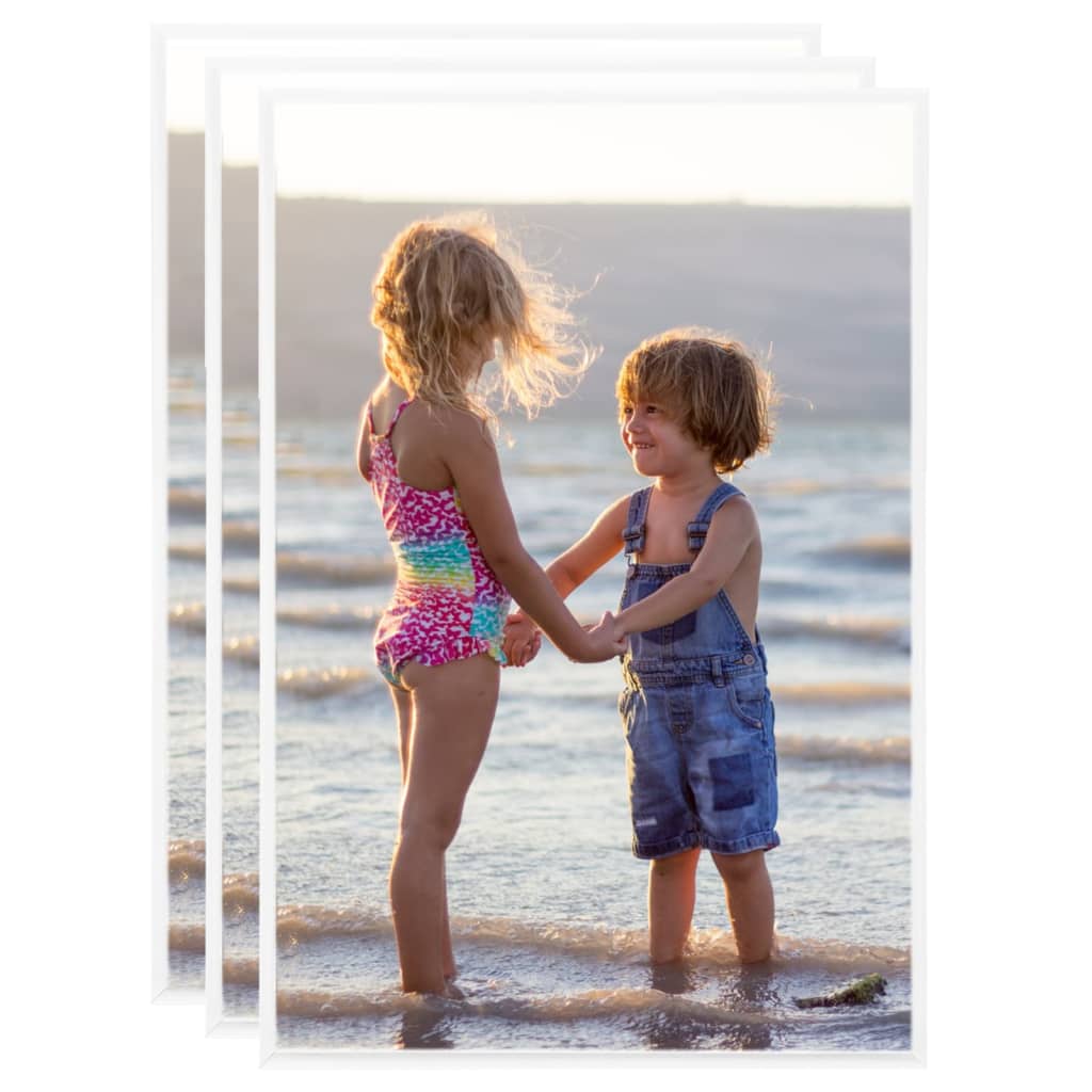 Picture Frame Collage, 3 pcs, for Wall or Table, White, 21x29.7 cm, MDF
