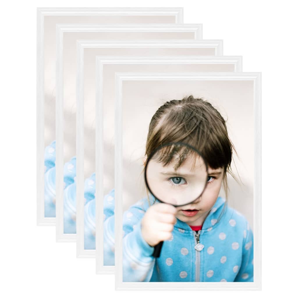 Picture Frame Collage 5 Pcs. for Table White 21x29.7 cm MDF