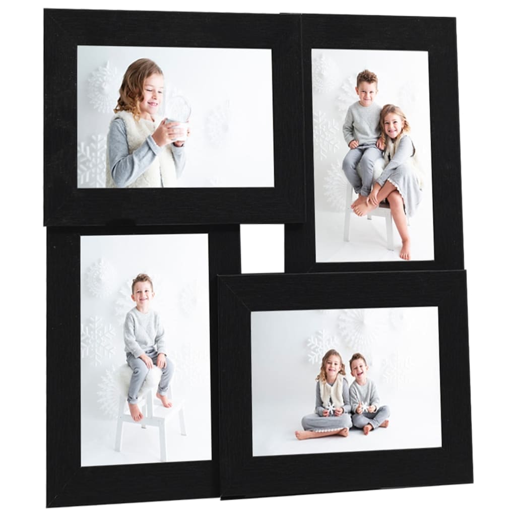 Collage Photo Frame for 4x (10x15 cm) Photos Black MDF