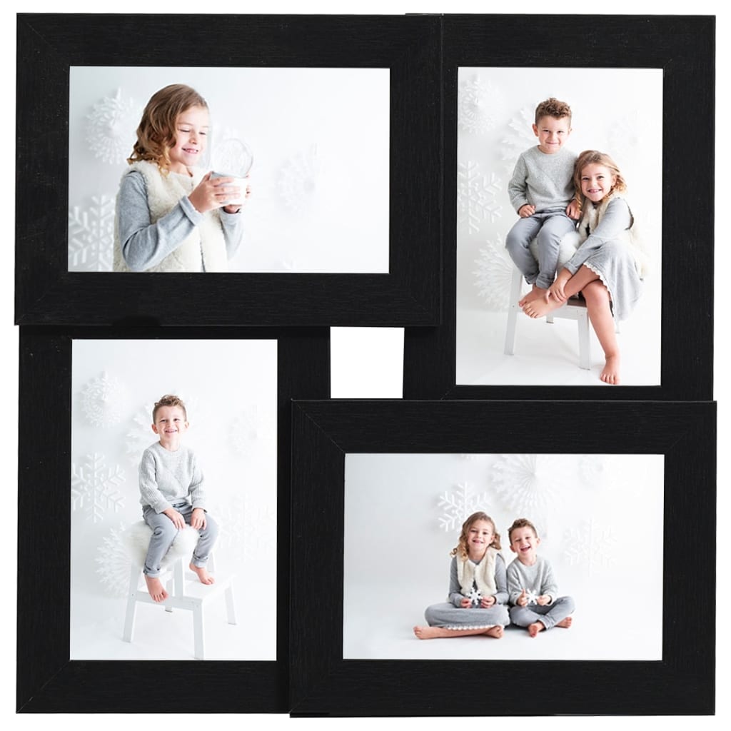Collage Photo Frame for 4x (10x15 cm) Photos Black MDF