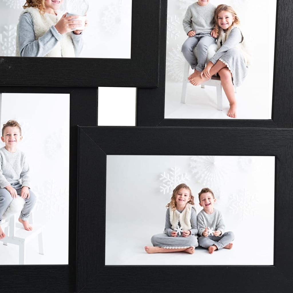 Collage Photo Frame for 4x (10x15 cm) Photos Black MDF