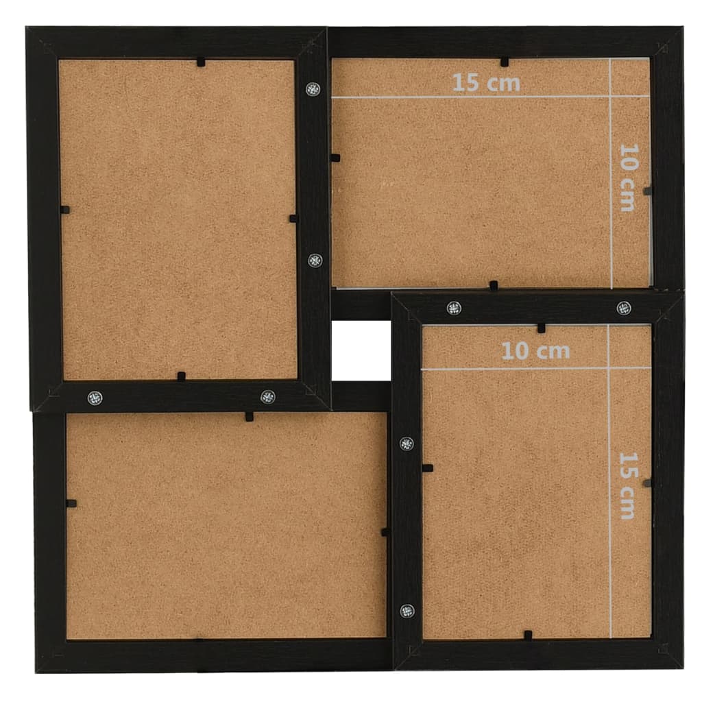 Collage Photo Frame for 4x (10x15 cm) Photos Black MDF