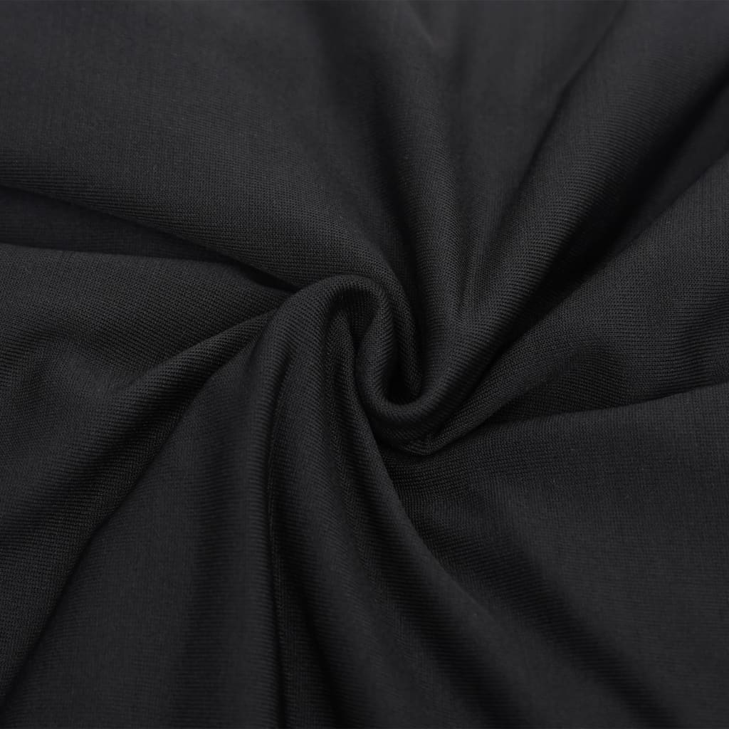 Stretch Sofa Slipcover 4-Seater Black Polyester Jersey