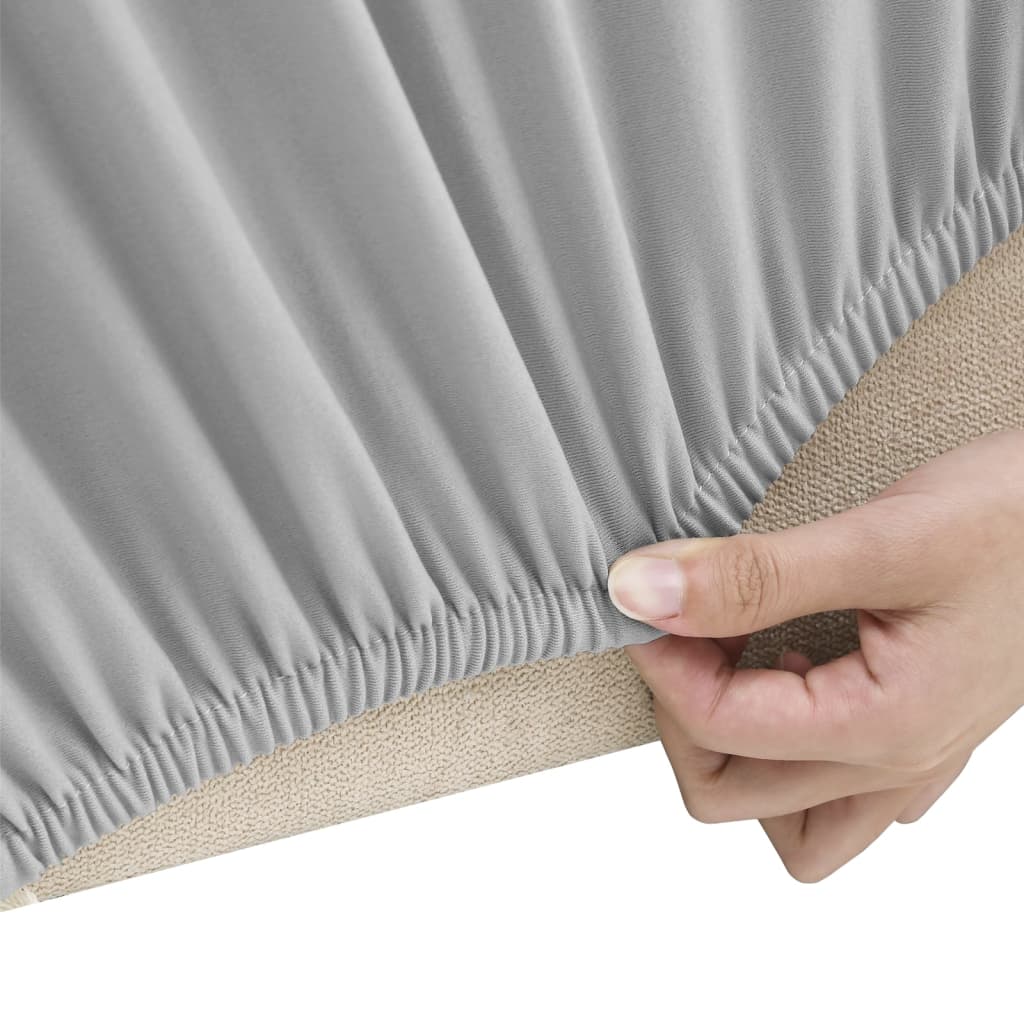 Housse de canapé extensible 3 places gris jersey polyester