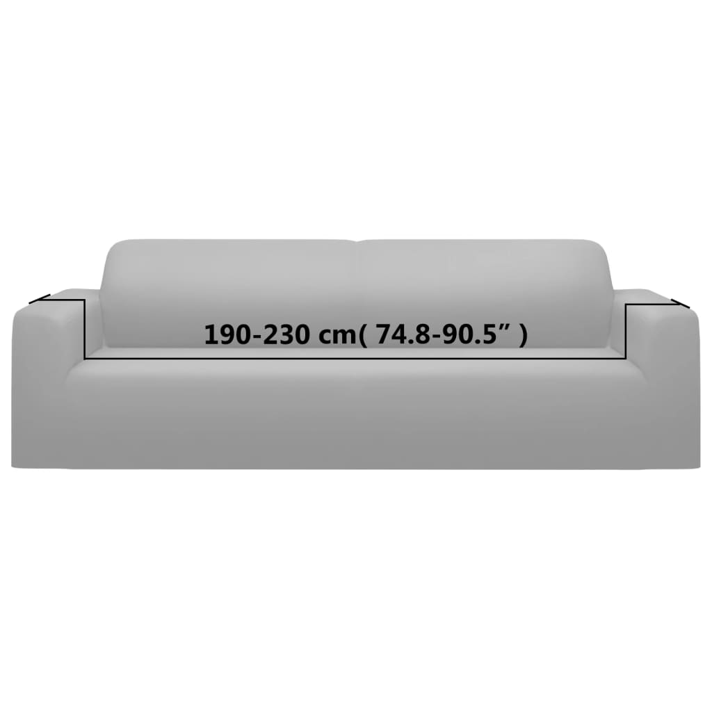 Housse de canapé extensible 3 places gris jersey polyester