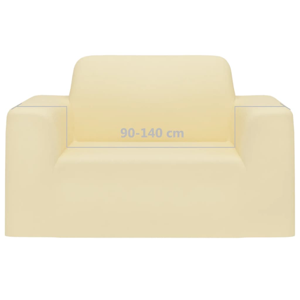 Stretch Sofa Slipcover Cream Polyester-Jersey