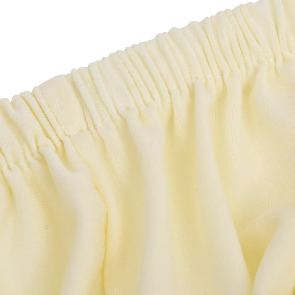 Stretch Sofa Cover 2-Seater Cream Polyester-Jersey