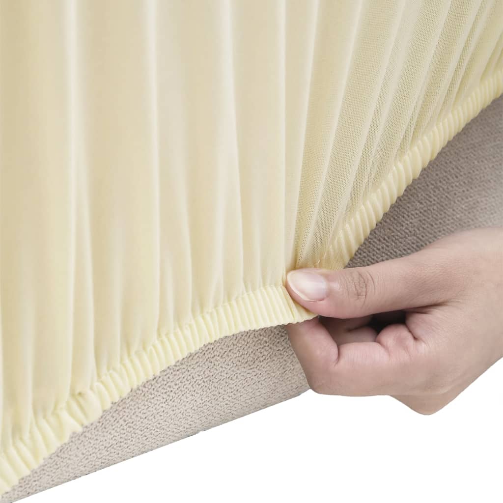 Housse de canapé extensible 3 places Crème Polyester-Jersey