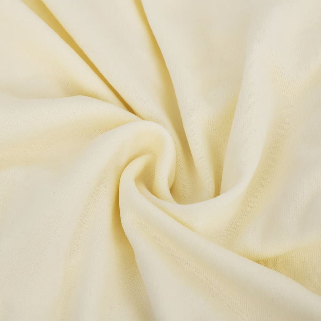 Stretch Sofa Slipcover 4-Seater Cream Polyester-Jersey