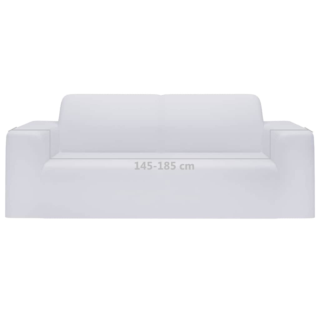 Stretch Sofa Slipcover 2-Seater White Polyester Jersey