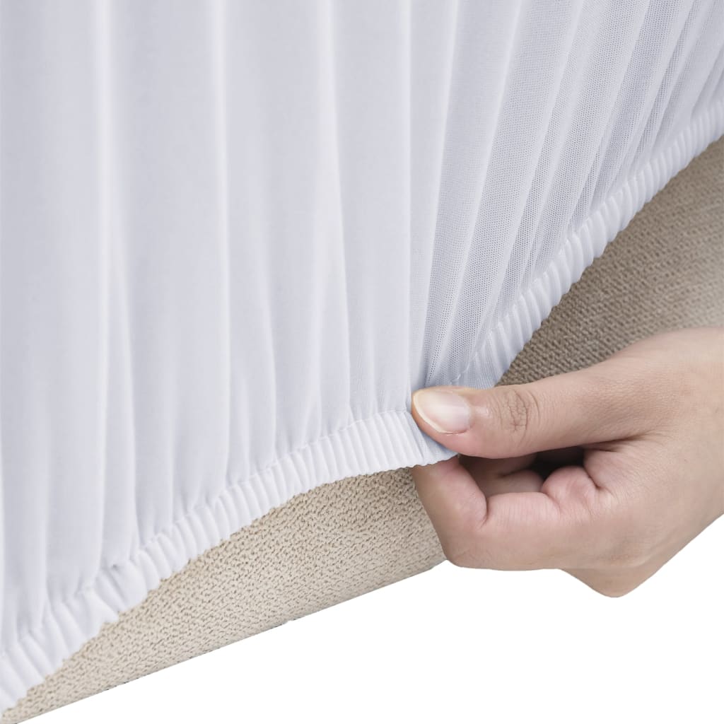 Stretch Sofa Cover 3-Seater White Polyester Jersey