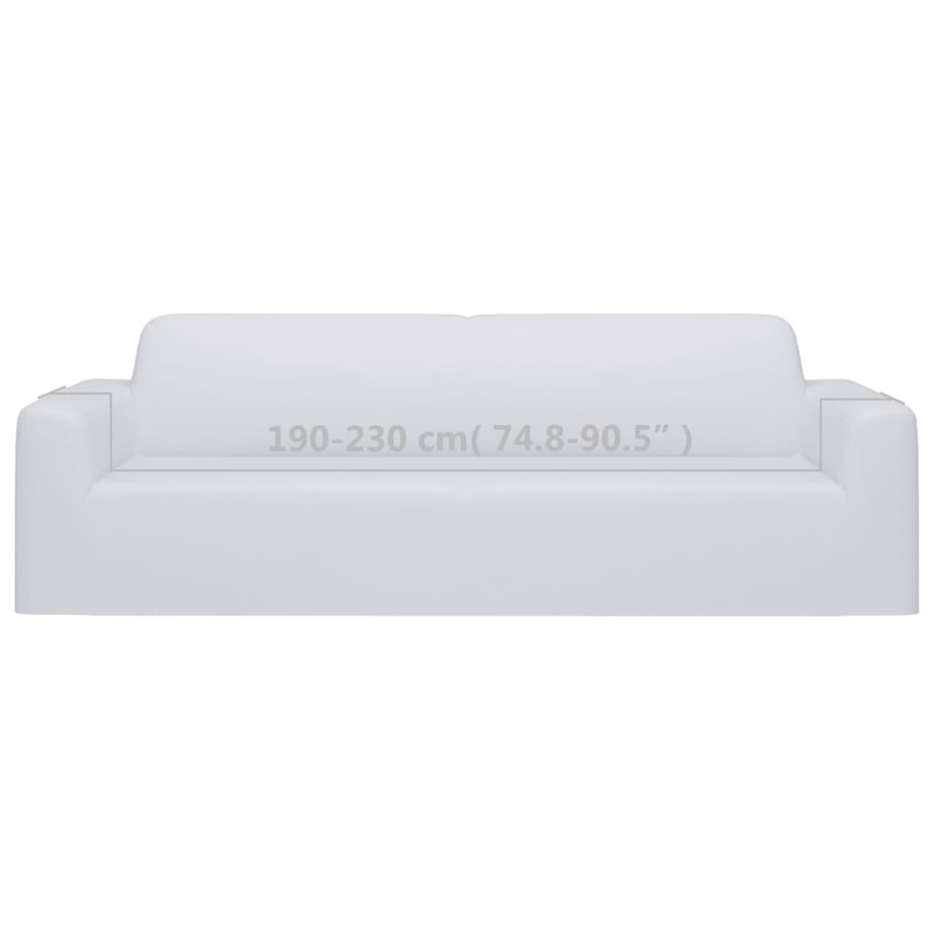 Stretch Sofa Cover 3-Seater White Polyester Jersey