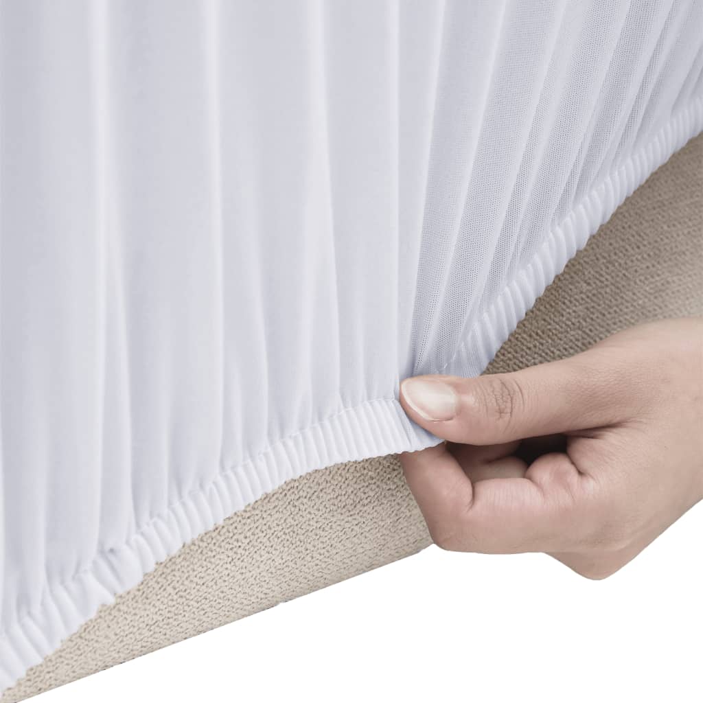 Housse de canapé extensible 4 places en jersey de polyester blanc