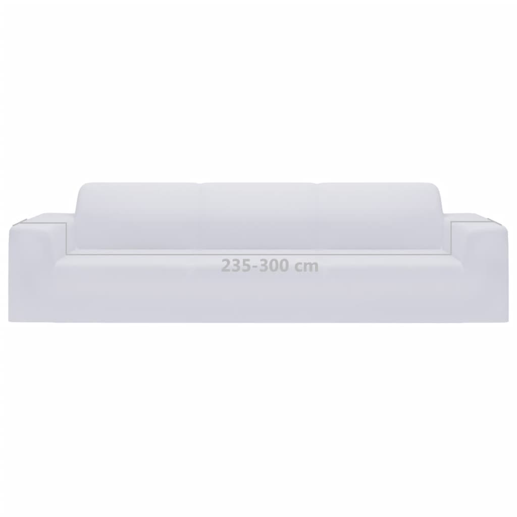 Housse de canapé extensible 4 places en jersey de polyester blanc