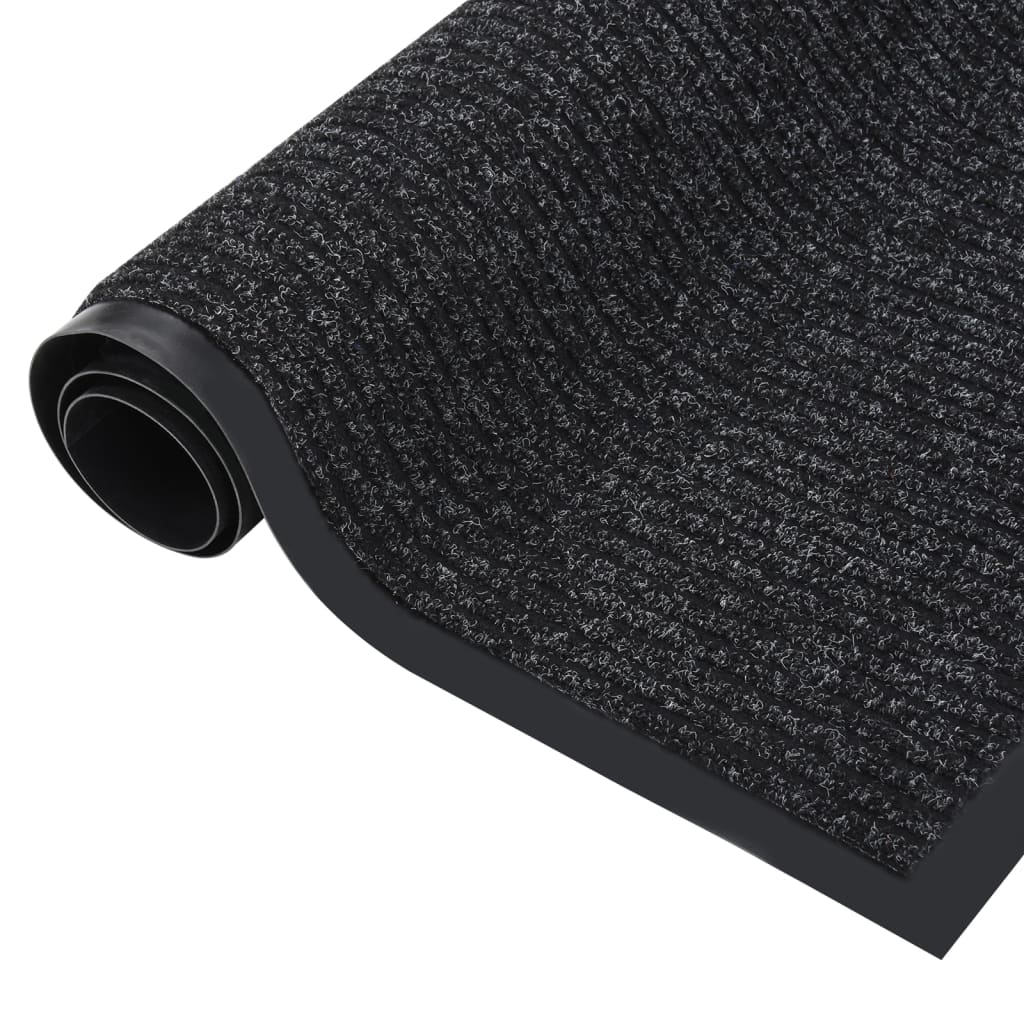 Striped Door Mat 80x120 cm Anthracite