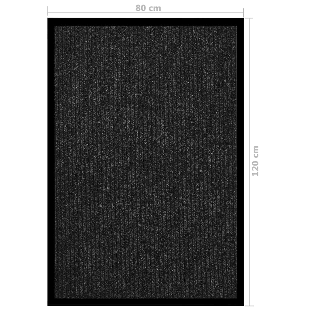 Striped Door Mat 80x120 cm Anthracite