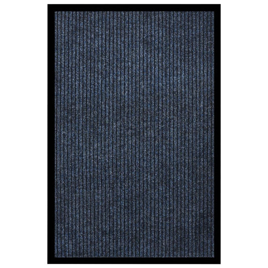 Paillasson rayé bleu 80x120 cm