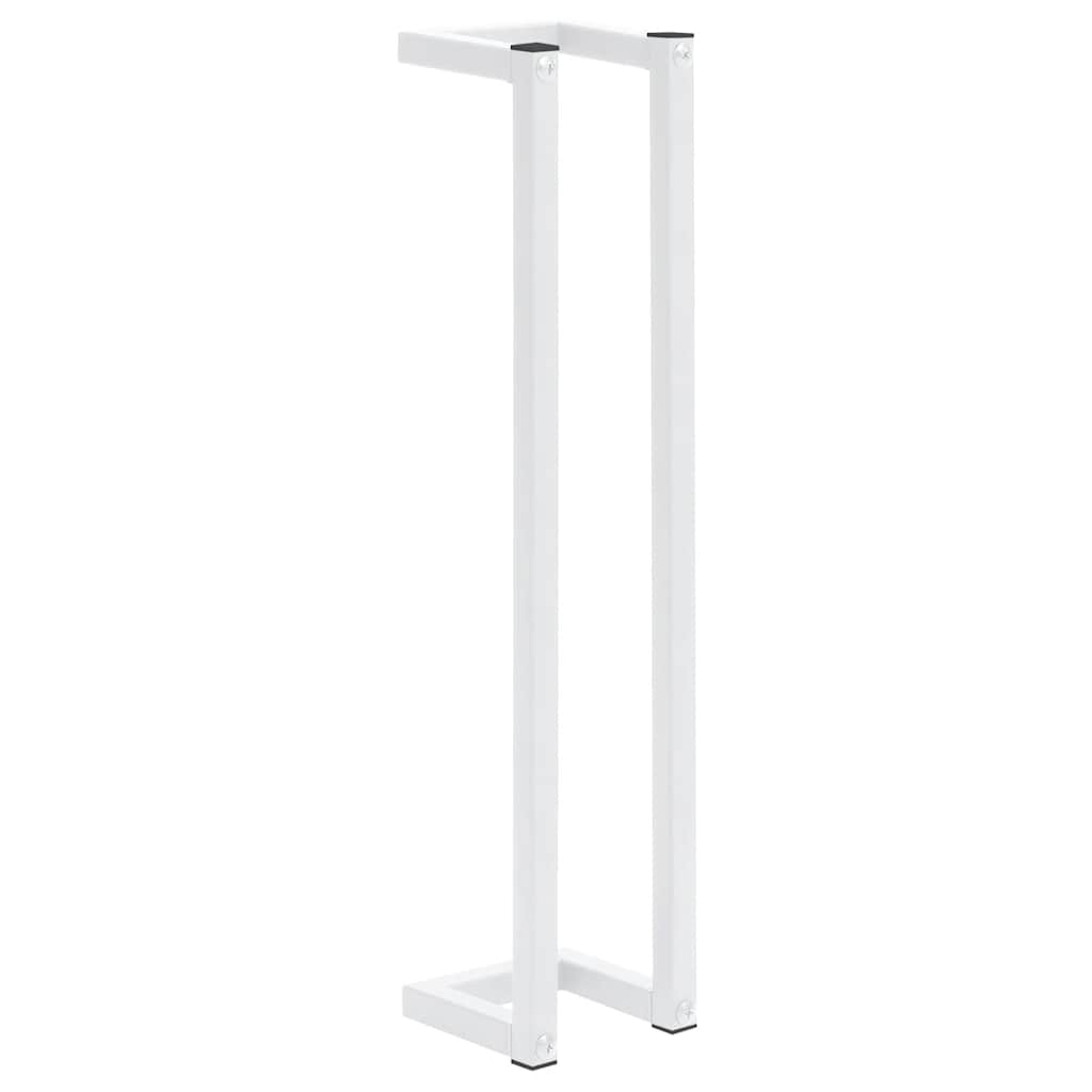 Porte-serviettes blanc 12,5x12,5x60 cm acier