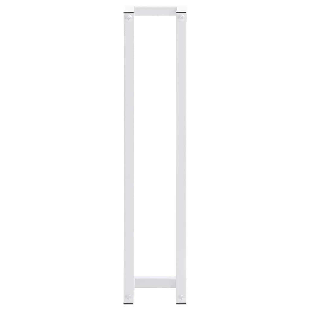 Porte-serviettes blanc 12,5x12,5x60 cm acier