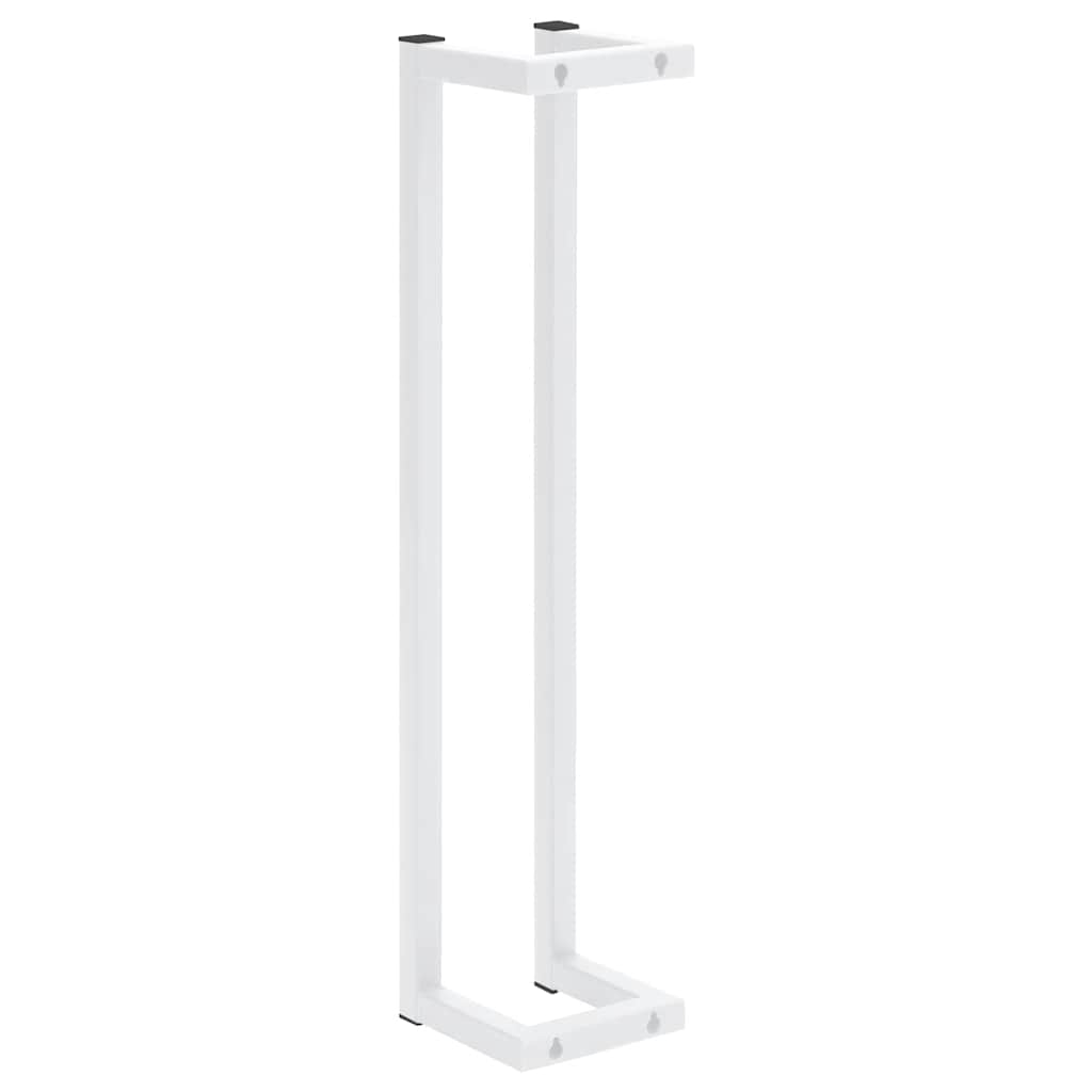 Porte-serviettes blanc 12,5x12,5x60 cm acier