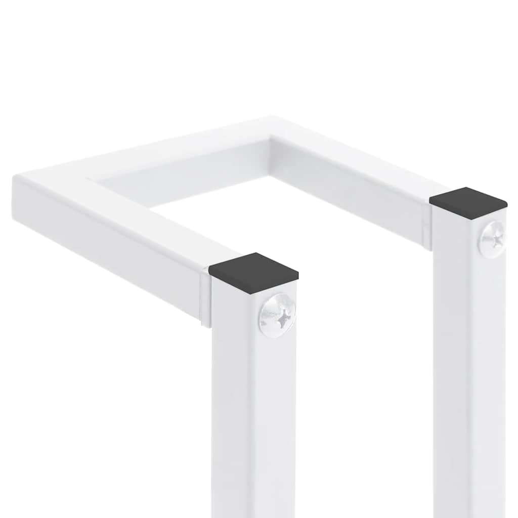 Porte-serviettes blanc 12,5x12,5x60 cm acier