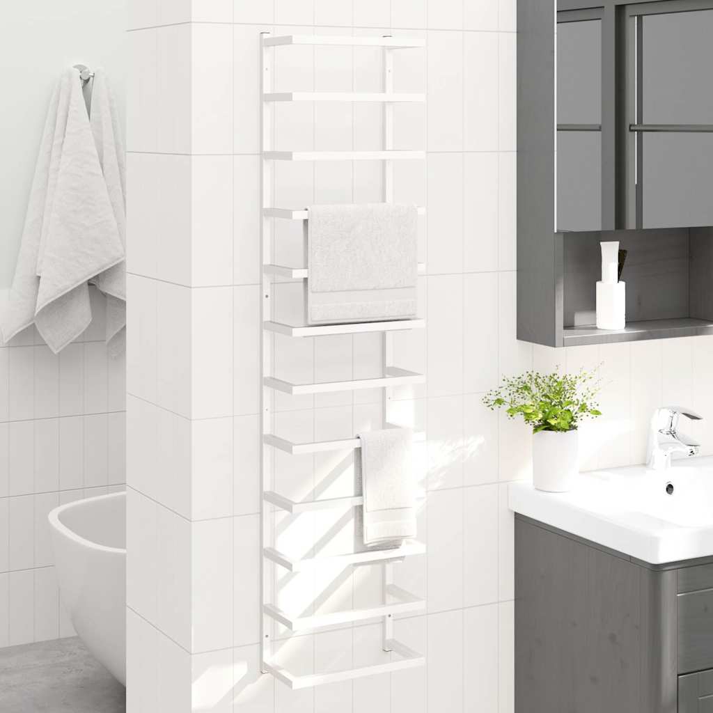 Porte-serviettes blanc 24x12x96 cm acier