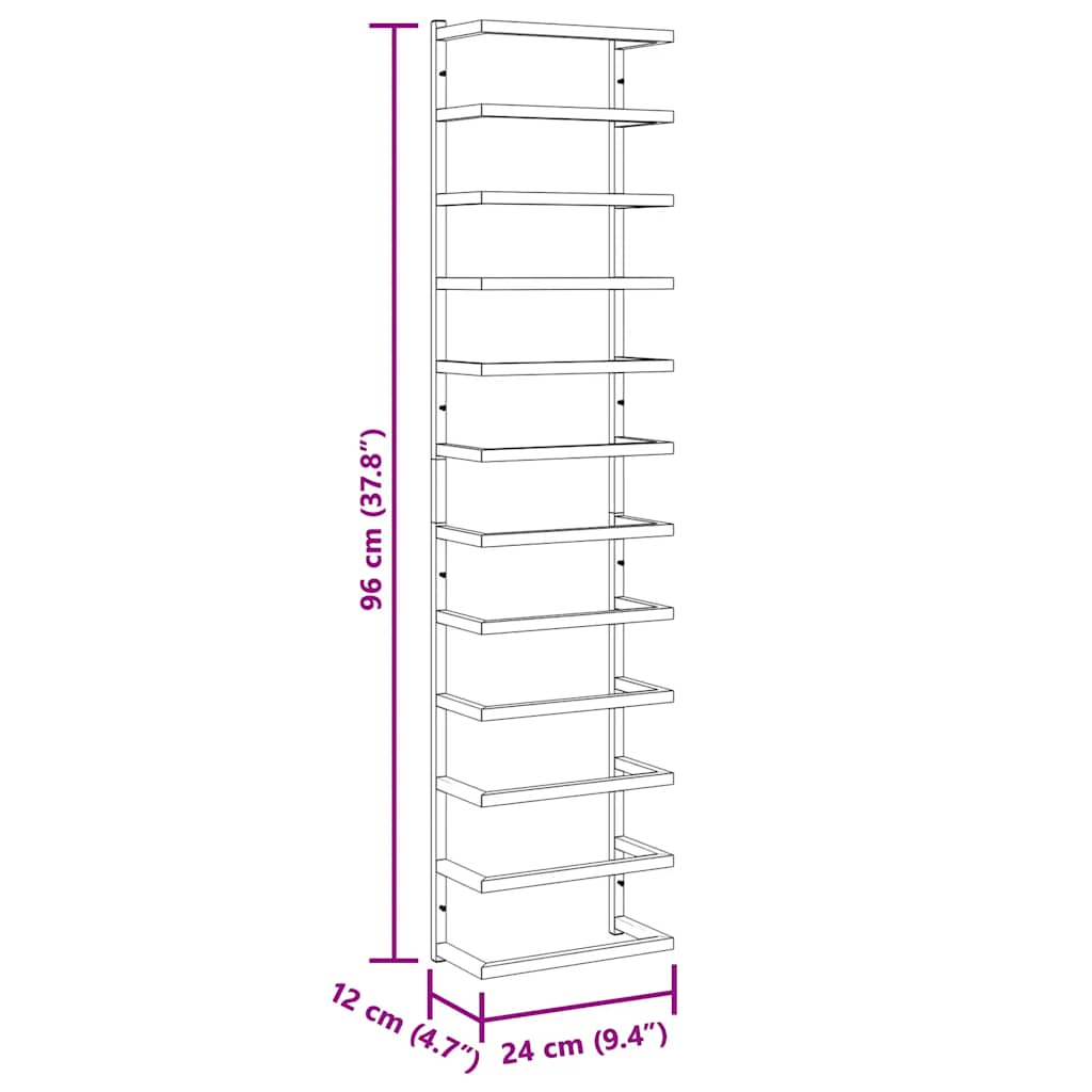 Porte-serviettes blanc 24x12x96 cm acier