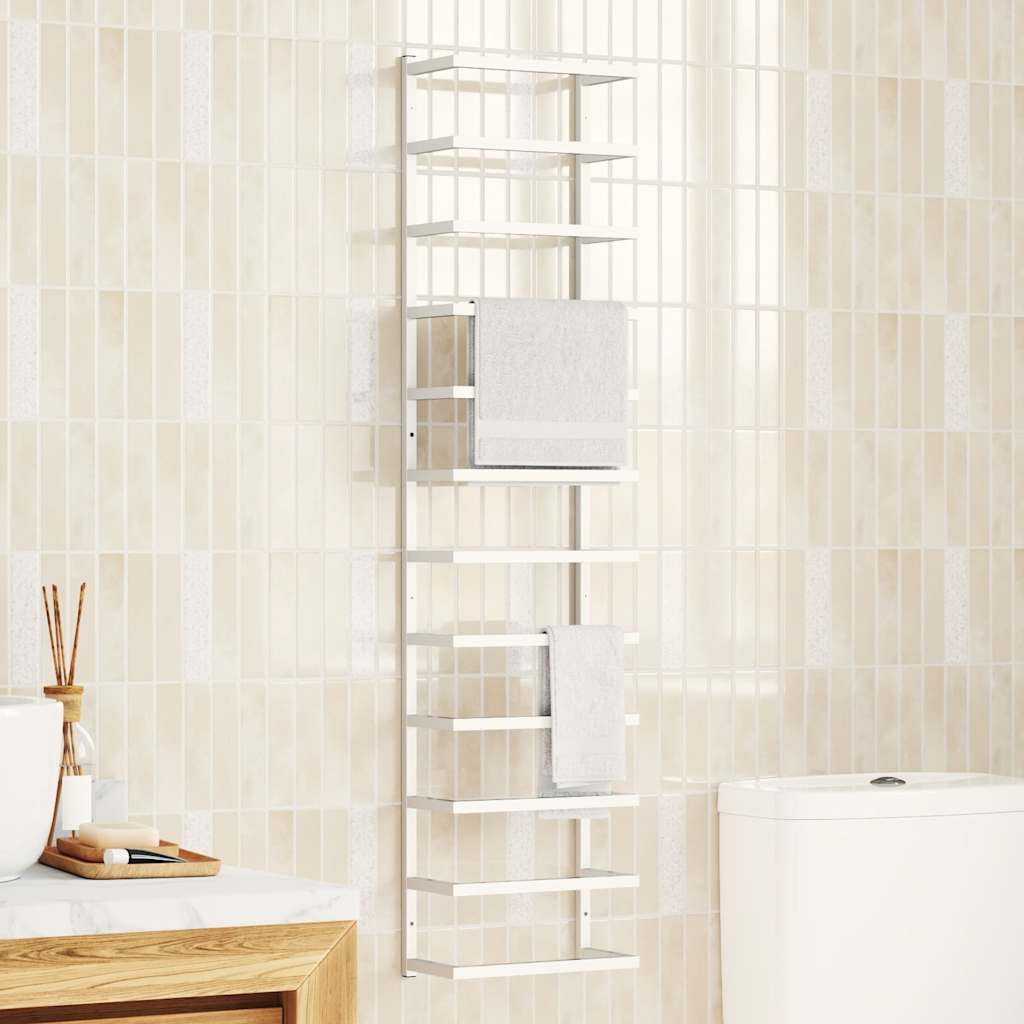 Porte-serviettes blanc 24x12x96 cm acier