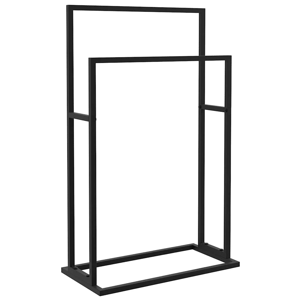 Towel Rack Freestanding Black 48x24x78.5 cm Iron