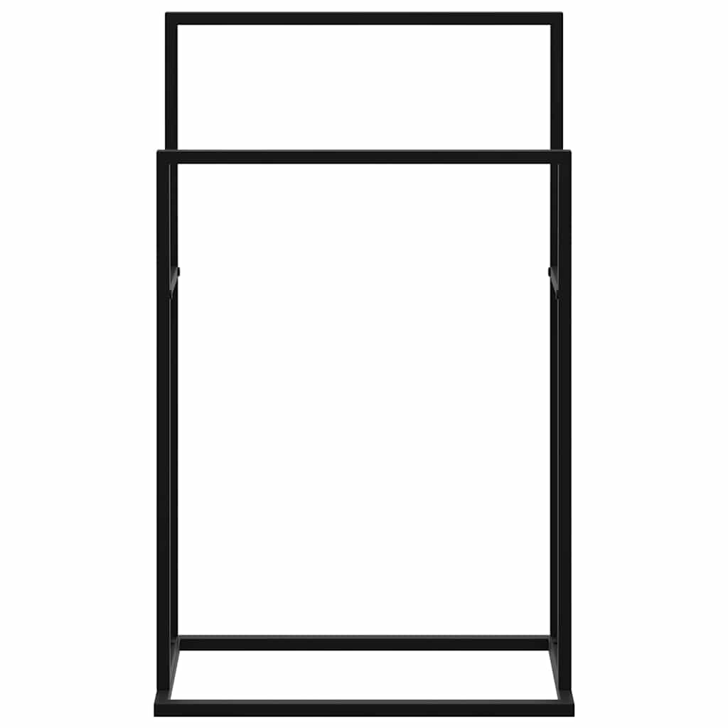 Towel Rack Freestanding Black 48x24x78.5 cm Iron